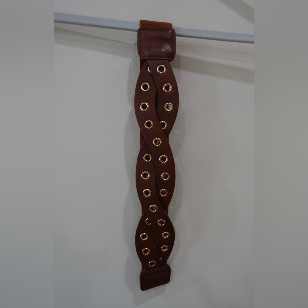 Francesca’s Brown and Gold Waist Belt - M/L